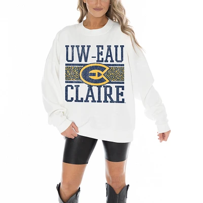 Women's Gameday Couture White Wisconsin Eau Claire Blugolds Fair Catch Pullover Sweatshirt