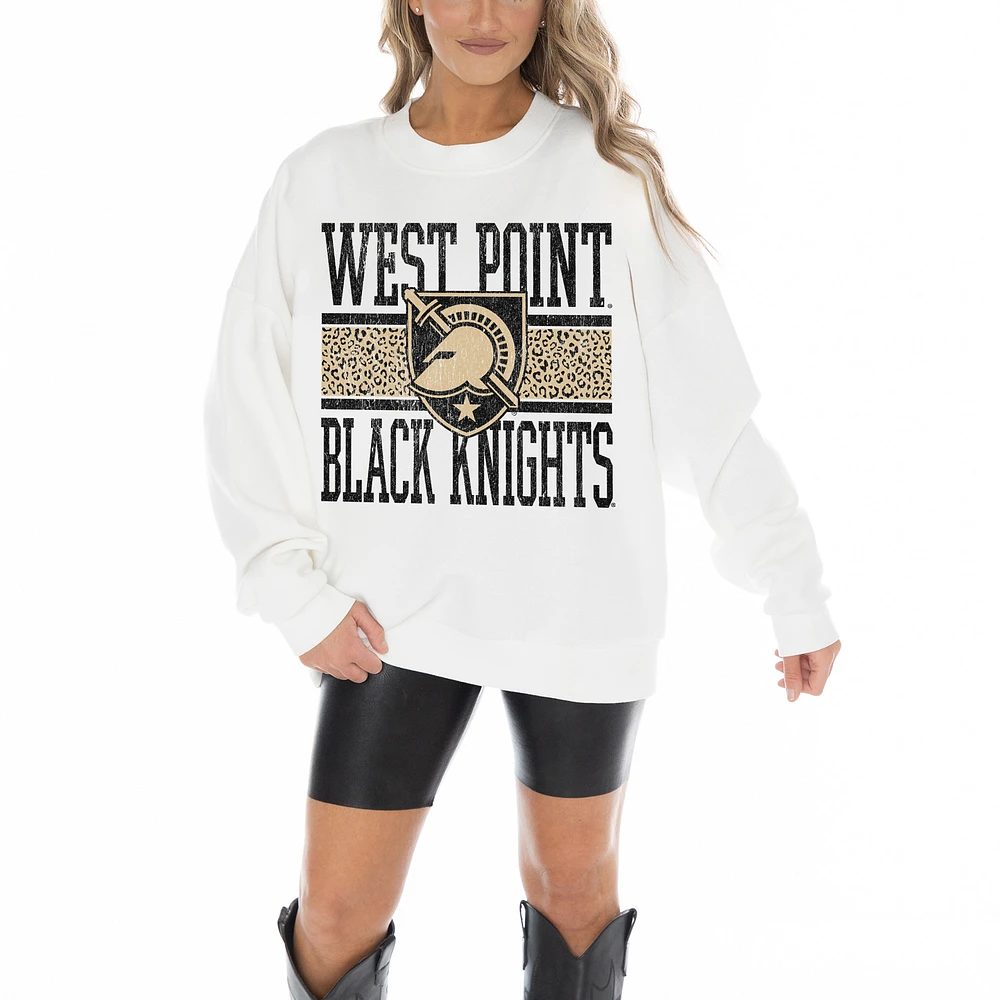 Women's Gameday Couture White Army Black Knights Fair Catch Pullover Sweatshirt