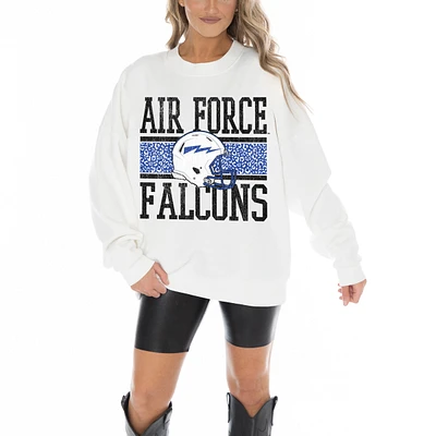 Women's Gameday Couture White Air Force Falcons Fair Catch Pullover Sweatshirt
