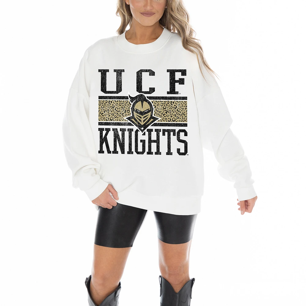 Women's Gameday Couture White UCF Knights Fair Catch Pullover Sweatshirt