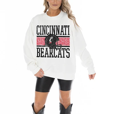 Women's Gameday Couture White Cincinnati Bearcats Fair Catch Pullover Sweatshirt