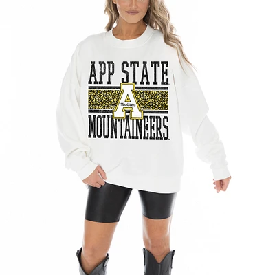 Women's Gameday Couture White Appalachian State Mountaineers Fair Catch Pullover Sweatshirt