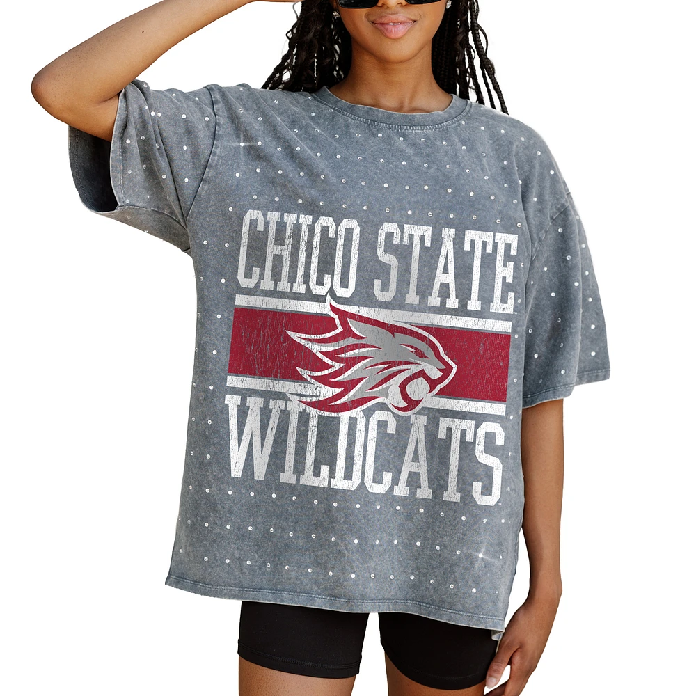 Women's Gameday Couture Gray Cal State Chico Wildcats On the Ball Oversized T-Shirt