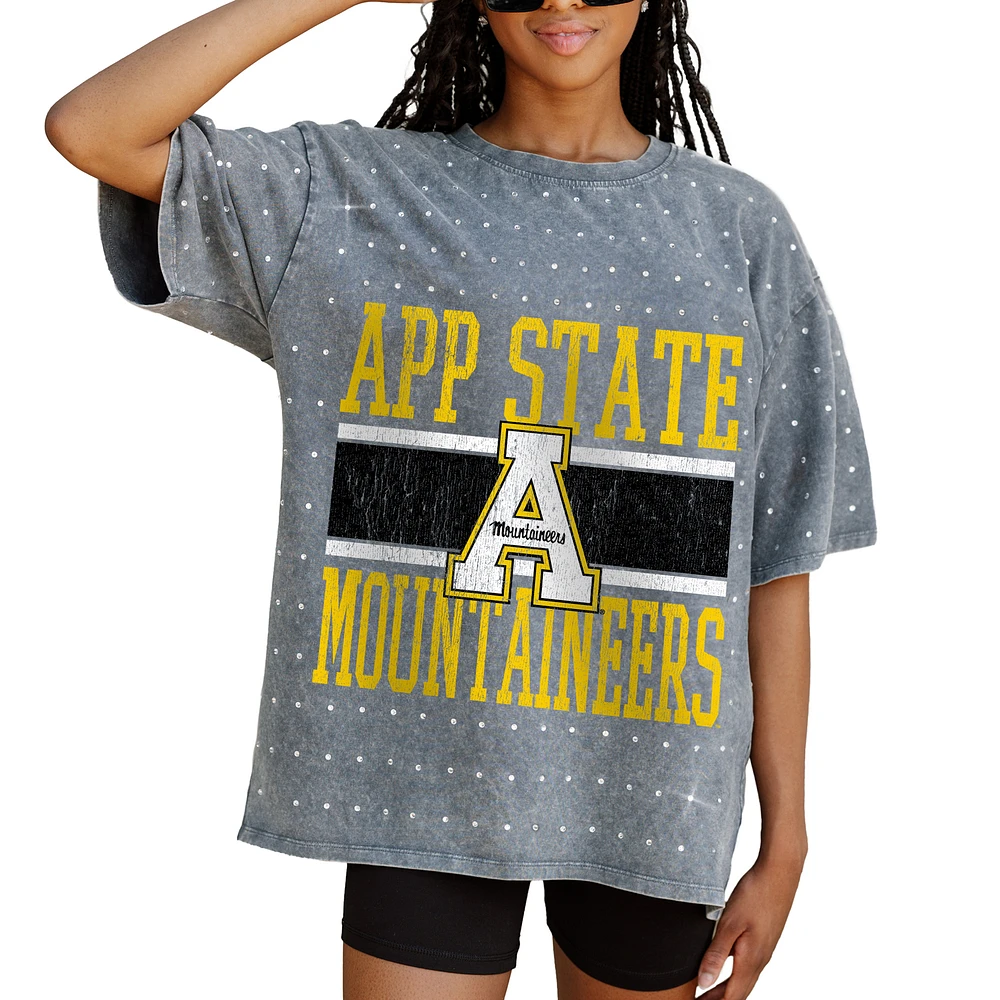 Women's Gameday Couture Gray Appalachian State Mountaineers On the Ball Oversized T-Shirt