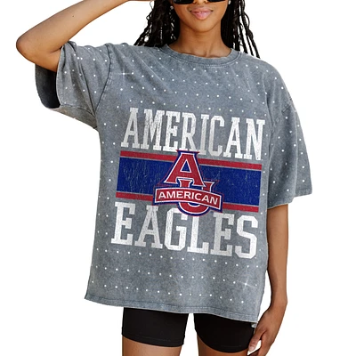 Women's Gameday Couture Gray American University Eagles On the Ball Oversized T-Shirt