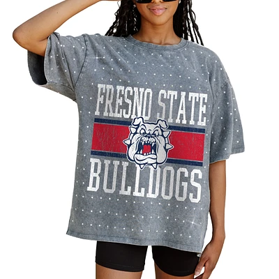 Women's Gameday Couture Gray Fresno State Bulldogs On the Ball Oversized T-Shirt
