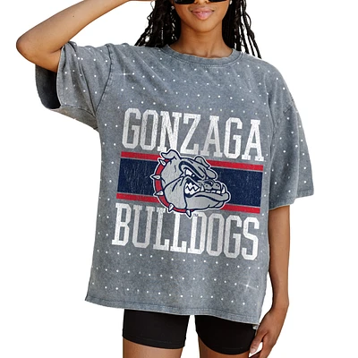 Women's Gameday Couture Gray Gonzaga Bulldogs On the Ball Oversized T-Shirt