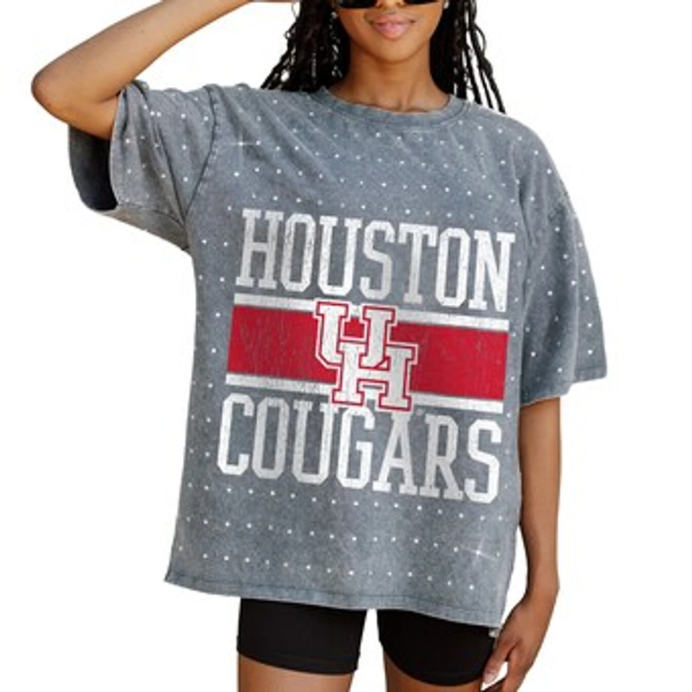 Women's Gameday Couture Gray Houston Cougars On the Ball Oversized T-Shirt