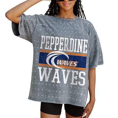 Women's Gameday Couture Gray Pepperdine Waves On the Ball Oversized T-Shirt