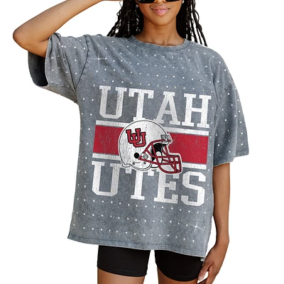 Women's Gameday Couture Gray Utah Utes On the Ball Oversized T-Shirt