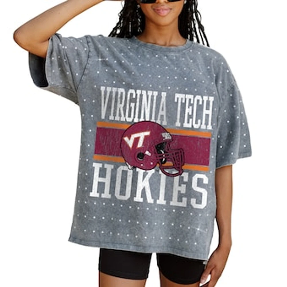 Women's Gameday Couture Gray Virginia Tech Hokies On the Ball Oversized T-Shirt