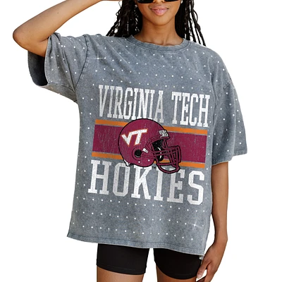 Women's Gameday Couture Gray Virginia Tech Hokies On the Ball Oversized T-Shirt