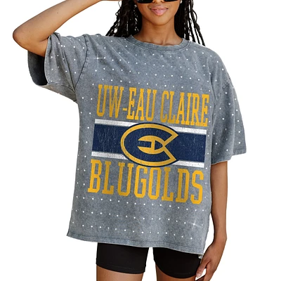 Women's Gameday Couture Gray Wisconsin Eau Claire Blugolds On the Ball Oversized T-Shirt
