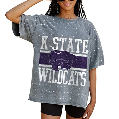 Women's Gameday Couture Gray Kansas State Wildcats On the Ball Oversized T-Shirt