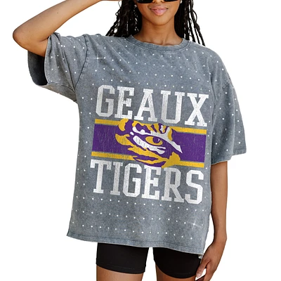 Women's Gameday Couture Gray LSU Tigers On the Ball Oversized T-Shirt