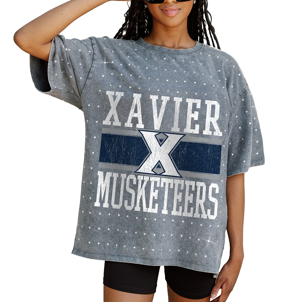 Women's Gameday Couture Gray Xavier Musketeers On the Ball Oversized T-Shirt