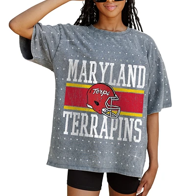 Women's Gameday Couture Gray Maryland Terrapins On the Ball Oversized T-Shirt