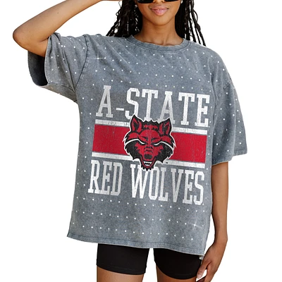 Women's Gameday Couture Gray Arkansas State Red Wolves On the Ball Oversized T-Shirt