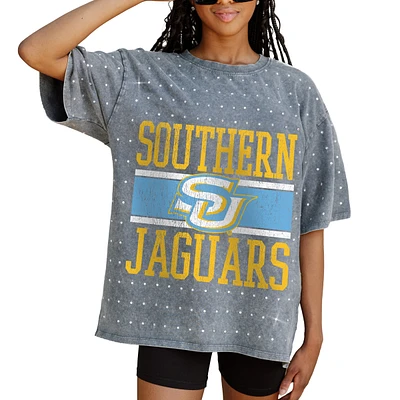 Women's Gameday Couture Gray Southern University Jaguars On the Ball Oversized T-Shirt