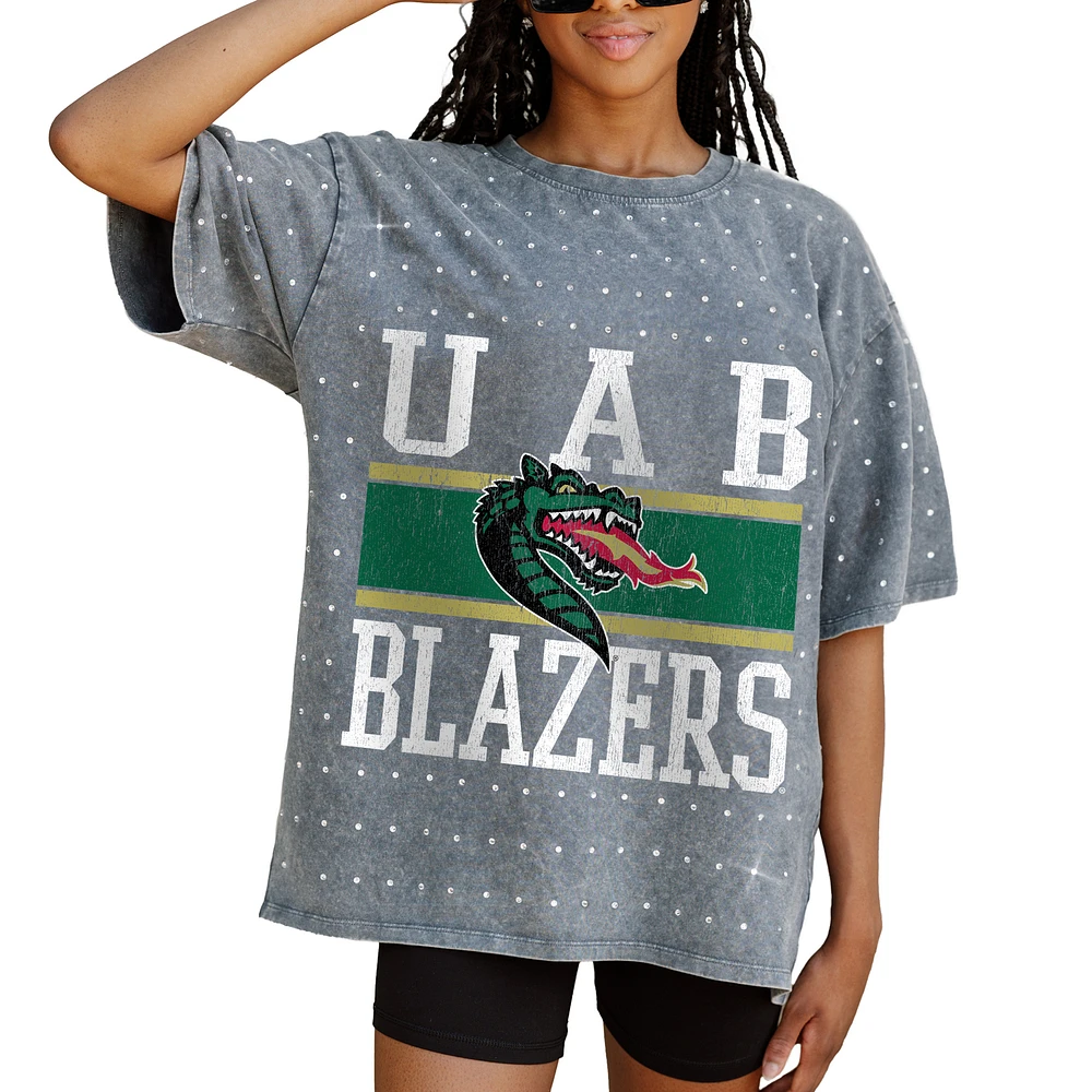 Women's Gameday Couture Gray UAB Blazers On the Ball Oversized T-Shirt