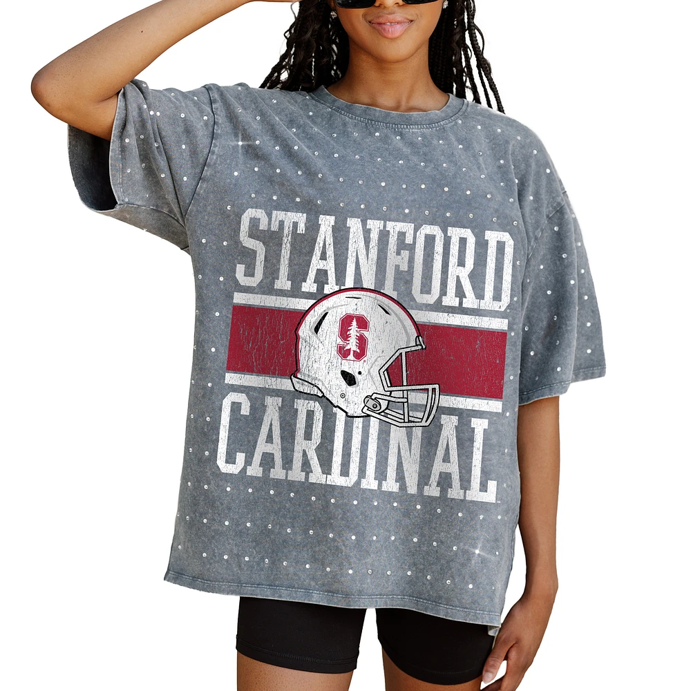 Women's Gameday Couture Gray Stanford Cardinal On the Ball Oversized T-Shirt