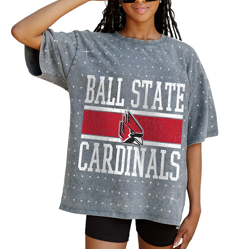 Women's Gameday Couture Gray Ball State Cardinals On the Oversized T-Shirt