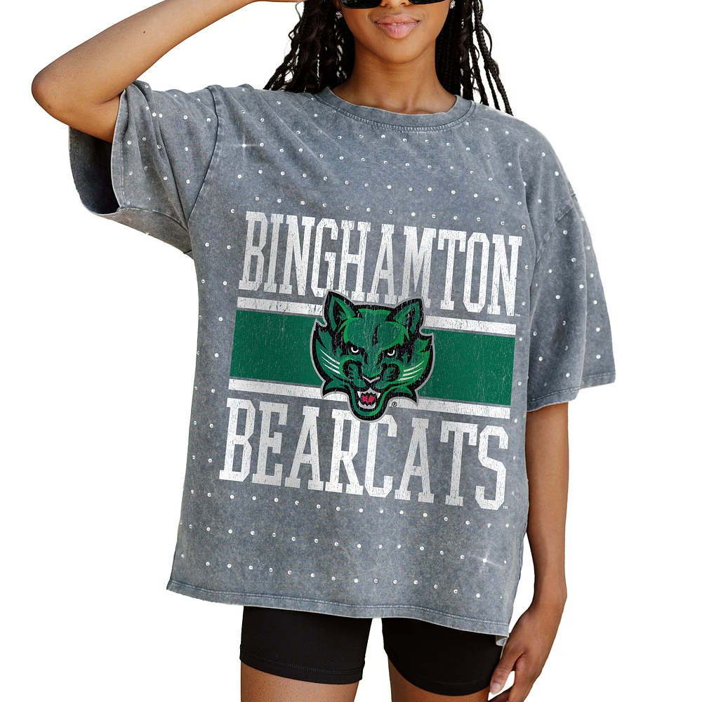 Women's Gameday Couture Gray Binghamton Bearcats On the Ball Oversized T-Shirt