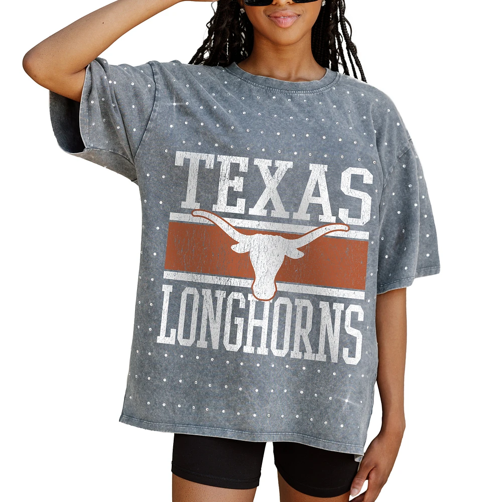 Women's Gameday Couture Gray Texas Longhorns On the Ball Oversized T-Shirt