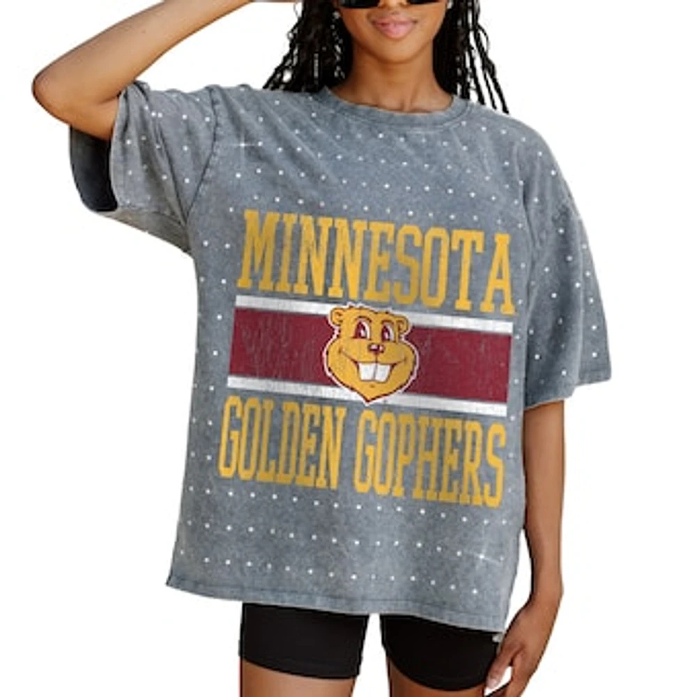 Women's Gameday Couture Gray Minnesota Golden Gophers On the Ball Oversized T-Shirt