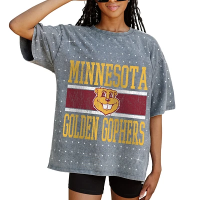 Women's Gameday Couture Gray Minnesota Golden Gophers On the Ball Oversized T-Shirt