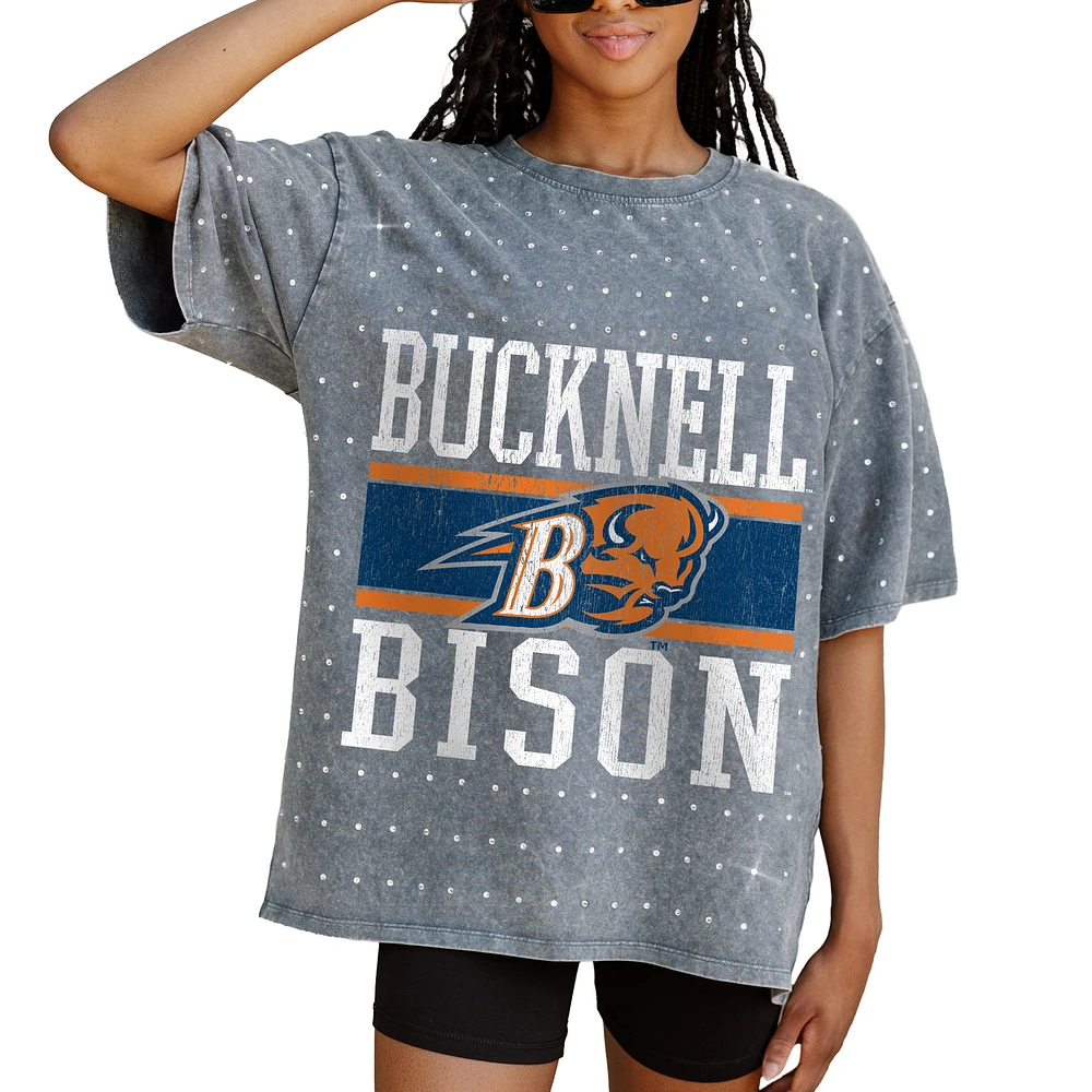 Women's Gameday Couture Gray Bucknell Bison On the Ball Oversized T-Shirt