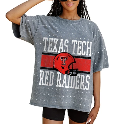 Women's Gameday Couture Gray Texas Tech Red Raiders On the Ball Oversized T-Shirt