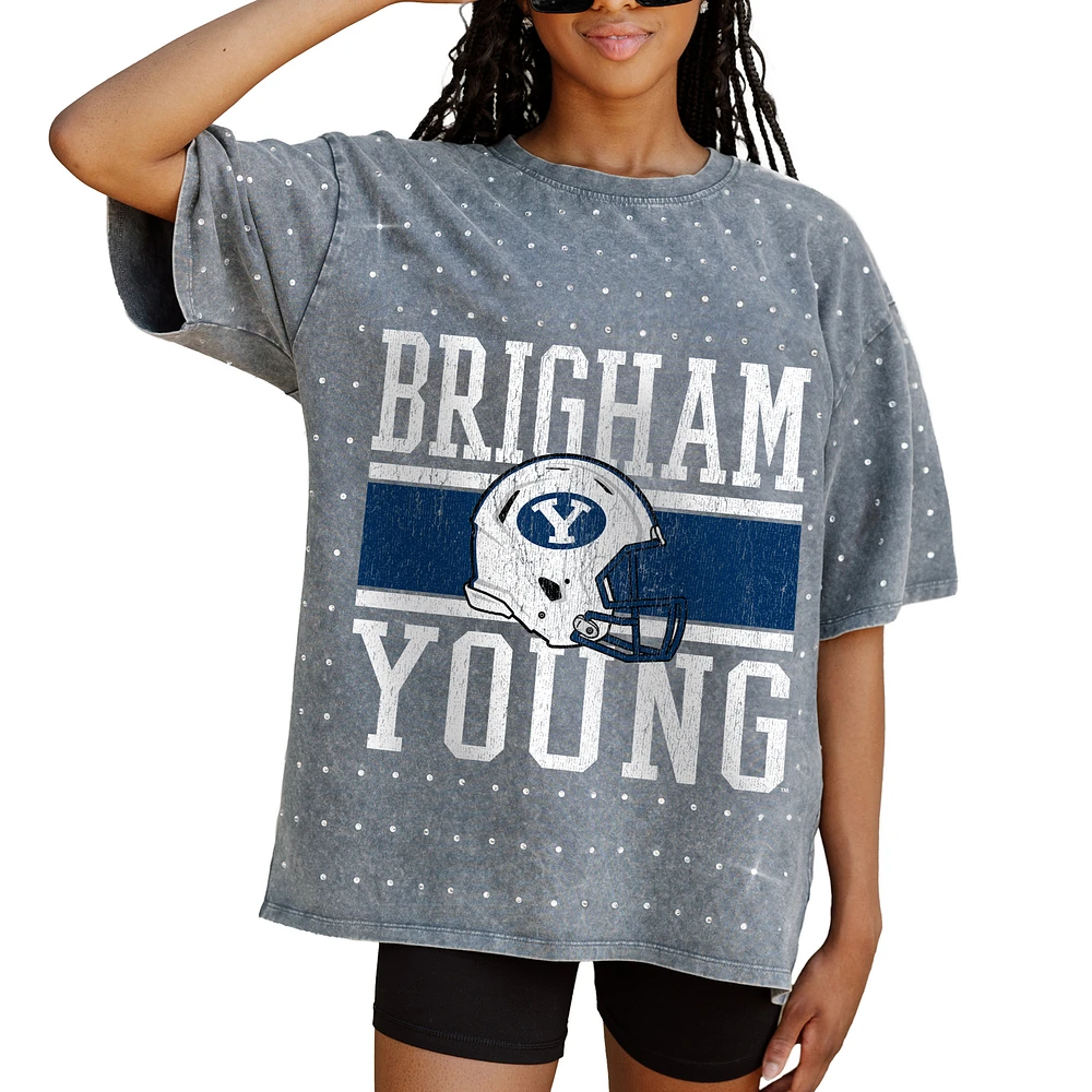 Women's Gameday Couture Gray BYU Cougars On the Ball Oversized T-Shirt