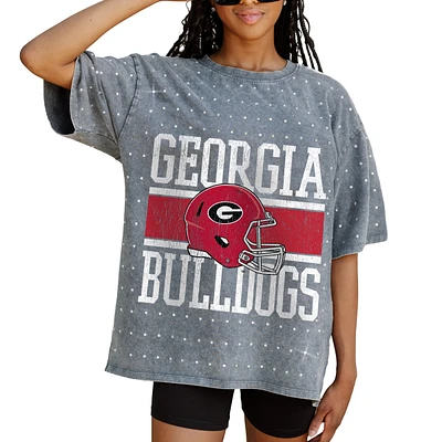 Women's Gameday Couture Gray Georgia Bulldogs On the Ball Oversized T-Shirt