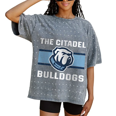 Women's Gameday Couture Gray Citadel Bulldogs On the Ball Oversized T-Shirt
