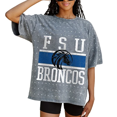 Women's Gameday Couture Gray Fayetteville State Broncos On the Ball Oversized T-Shirt