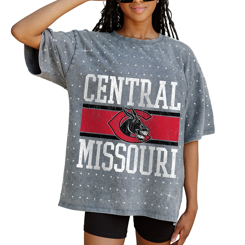 Women's Gameday Couture Gray Central Missouri Mules On the Ball Oversized T-Shirt