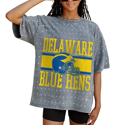 Women's Gameday Couture Gray Delaware Fightin' Blue Hens On the Ball Oversized T-Shirt