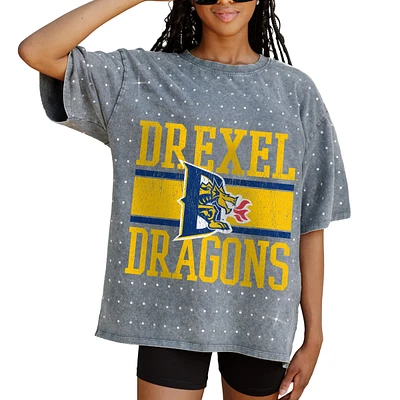 Women's Gameday Couture Gray Drexel Dragons On the Ball Oversized T-Shirt