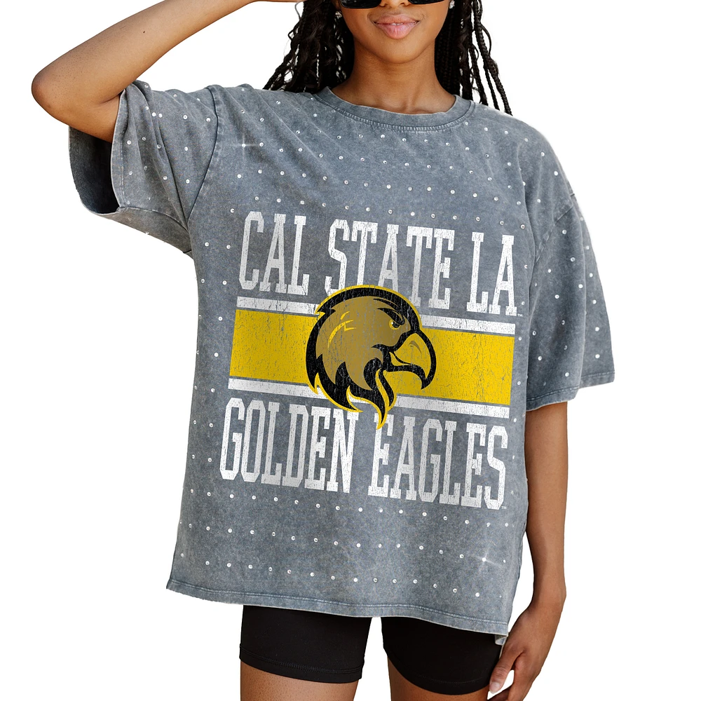 Women's Gameday Couture Gray Cal State L.A. Golden Eagles On the Ball Oversized T-Shirt
