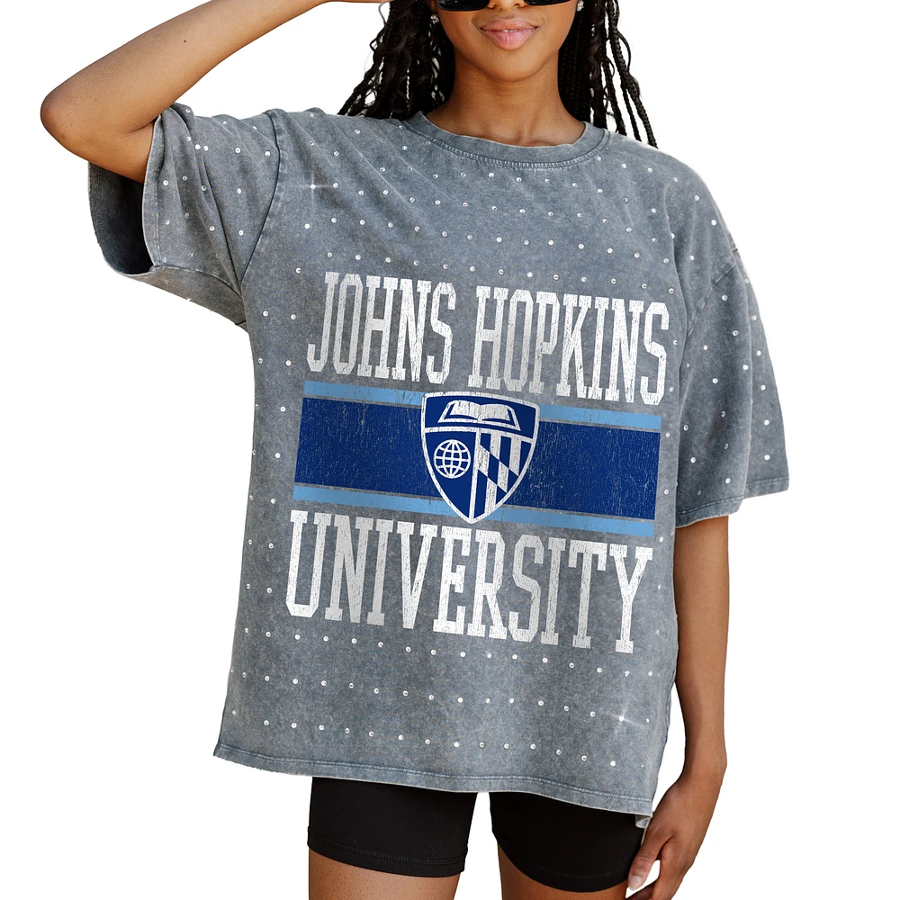 Women's Gameday Couture Gray Johns Hopkins Blue Jays On the Ball Oversized T-Shirt