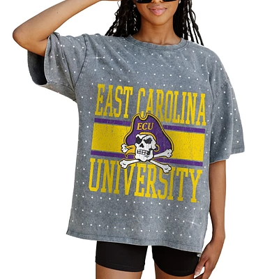Women's Gameday Couture Gray ECU Pirates On the Ball Oversized T-Shirt