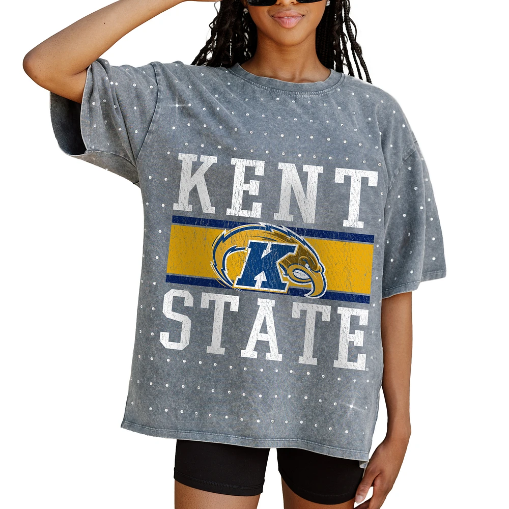 Women's Gameday Couture Gray Kent State Golden Flashes On the Ball Oversized T-Shirt