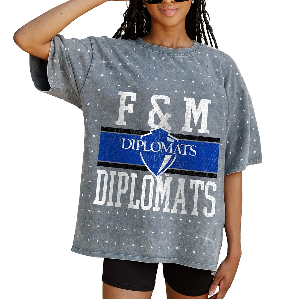 Women's Gameday Couture Gray Franklin & Marshall Diplomats On the Ball Oversized T-Shirt