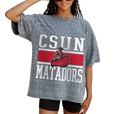 Women's Gameday Couture Gray Cal State Northridge Matadors On the Ball Oversized T-Shirt