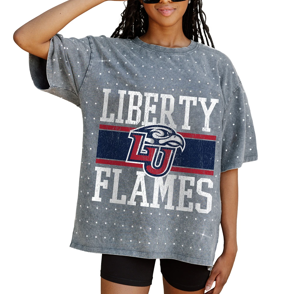 Women's Gameday Couture Gray Liberty Flames On the Ball Oversized T-Shirt