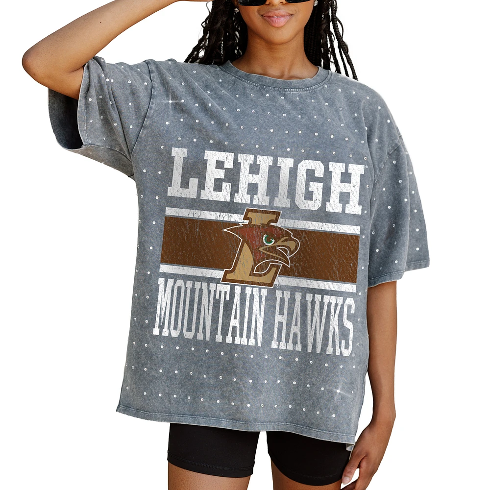 Women's Gameday Couture Gray Lehigh Mountain Hawks On the Ball Oversized T-Shirt