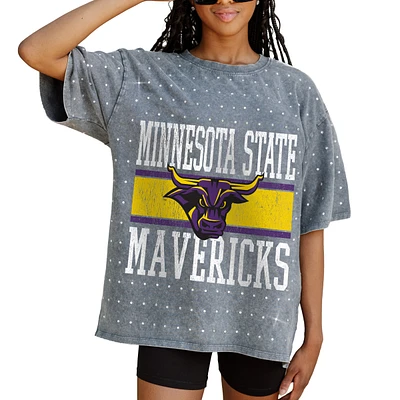 Women's Gameday Couture Gray Minnesota State University, Mankato On the Ball Oversized T-Shirt