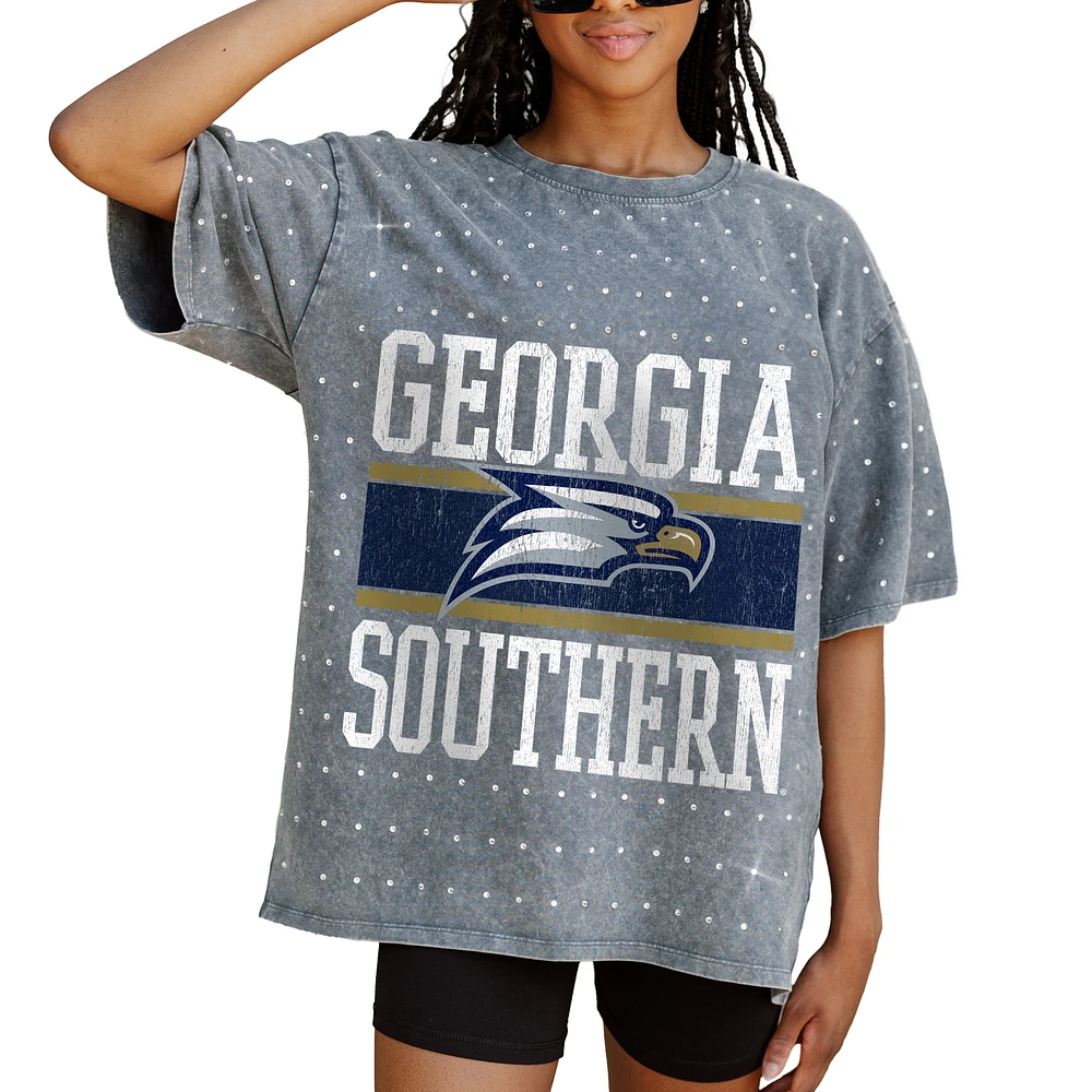 Women's Gameday Couture Gray Georgia Southern Eagles On the Ball Oversized T-Shirt