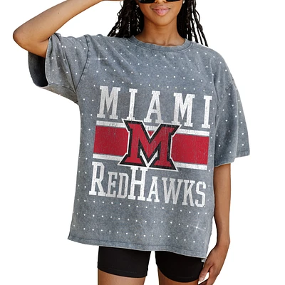 Women's Gameday Couture Gray Miami University RedHawks On the Ball Oversized T-Shirt